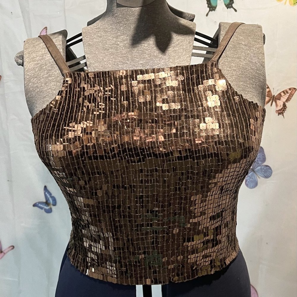 Y2k Sequin Drape Crop Top